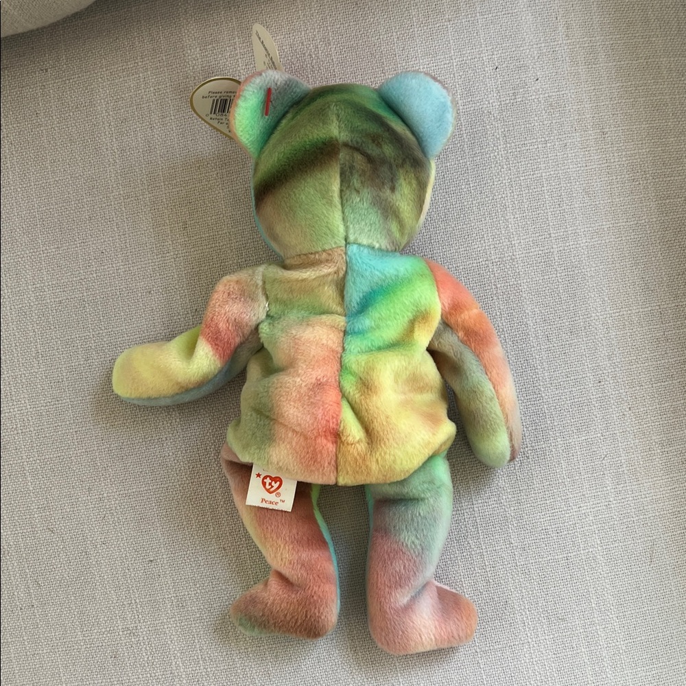 Ty Colorful Peace Bear Plush Toy - Picture 4 of 4
